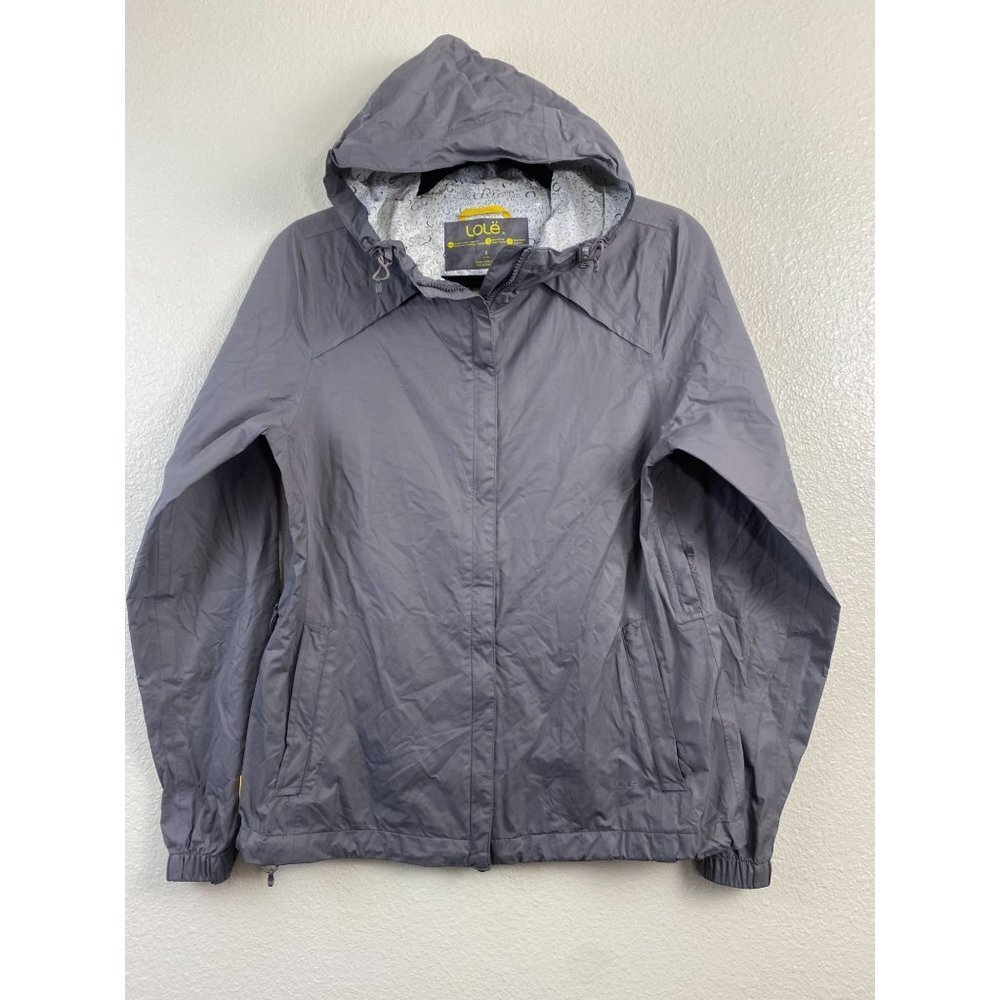 LOLE Waterproof Hooded Rain Jacket Women's size Small Gray‎ Neutral fall Outdoor
